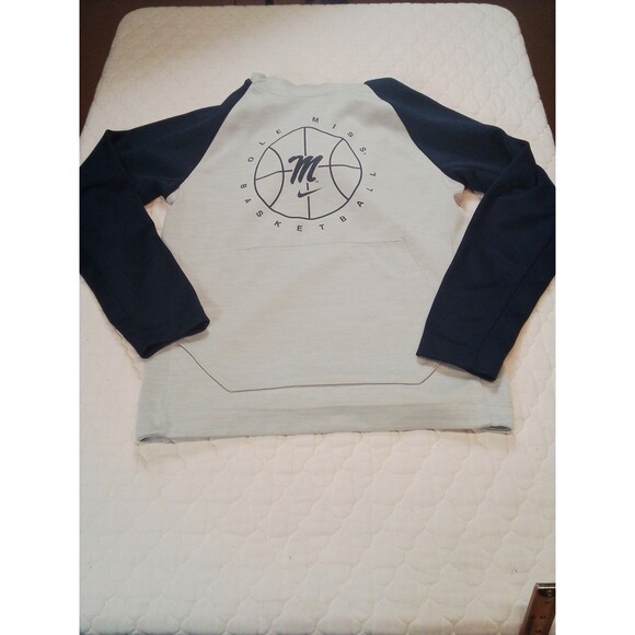 Men's Nike Ole Miss Basketball Hoodie Sweatshirt Size Small Gray / Blue - Picture 13 of 14